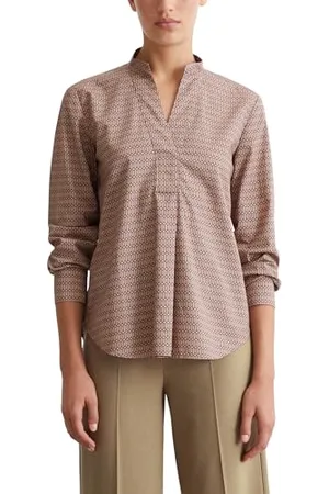 Marc O’ Polo Marc OߴPolo Damen Tunikabluse aus Bio-Baumwolle mit Kragen, Mehrfarbig (Multi), 42