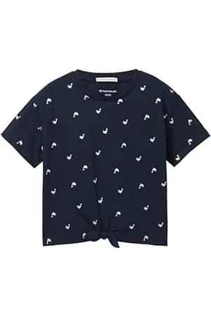 TOM TAILOR Mädchen Kinder T-Shirt mit Delphin-Muster, dark blue glitter dolphin, 92/98