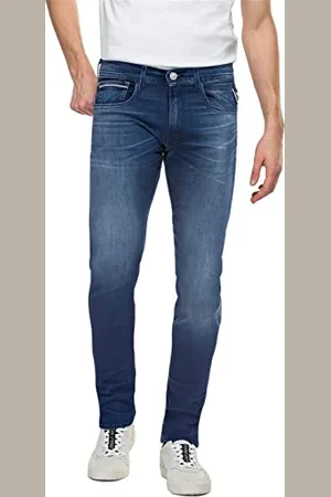 Replay Herren Jeans Grover Straight-Fit mit Power Stretch, (Blau), 36W / 30L