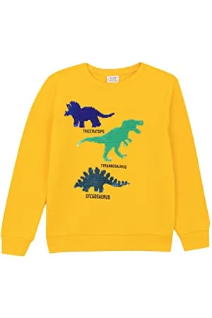 DeFacto Langarm Pullover Jungen - Rundhalsausschnitt Sweatshirt für JungenYELLOW,7/8 Y
