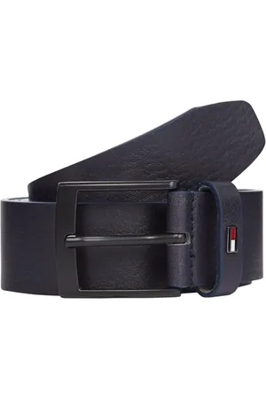 Tommy Hilfiger Herren Gürtel Adan 3,5 cm Ledergürtel, Blau (Space Blue), 110 cm