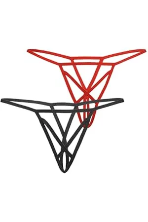 Teyli 2er Pack Damen Ouvert Tanga - Tanga String mit Streifen - String Tanga für die mutige Frau - Strings Damen