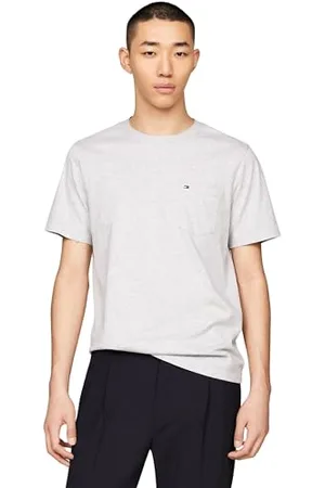 Tommy Hilfiger Herren T-Shirt Kurzarm Pocket Rundhalsausschnitt, , L