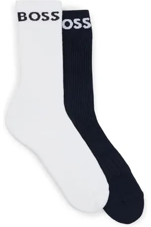 HUGO BOSS Herren 2P RS Sport CC Kurze Socken aus Stretch-Gewebe im Zweier-Pack Dunkelblau 43-46