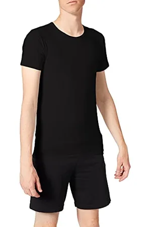 Calida Pure & Style T-Shirt Herren, Rundhalsausschnitt, aus weicher PIMA-Baumwolle, maskuliner Nadelzug, atmungsaktiv, schnelltrocknend und geruchshemmend