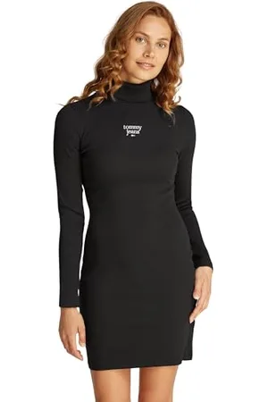 Tommy Hilfiger Damen TJW ESSENTIAL TURTLENECK BODYCON DW0DW19678, Black (Black), XL