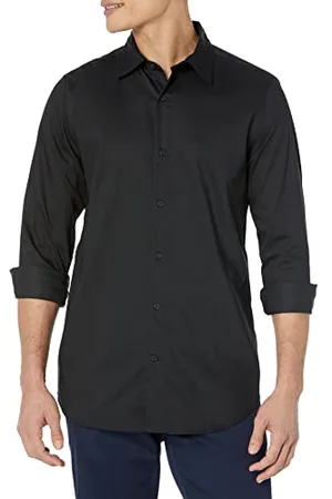 Amazon Herren Langärmliges Stretch-Oberhemd mit schmaler Passform, , L