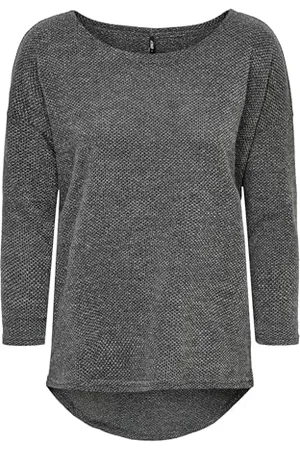 ONLY Damen ONLALBA 3/4 TOP JRS NOOS T-Shirt, Grau , M