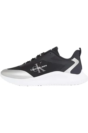 Calvin Klein Damen Runner Sneaker Eva Runner Low Lace Mix ohne Schnüren, Schwarz (Black/Silver), 36