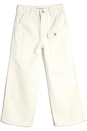 Koton Girls Crop Wide Leg Jean - Front Pocket Detail Cotton
