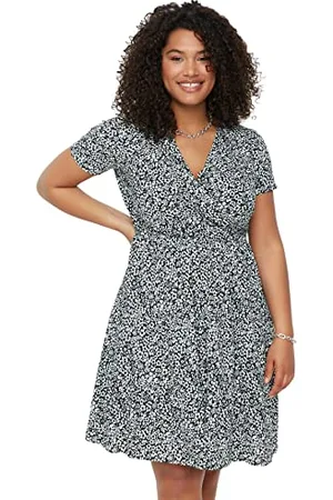 Trendyol Damen Mini A-line almindelig plus size kjole Kleid, , 5XL Große Größen EU