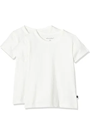 Minymo Mädchen Basic 33 -T-shirt (2-pack), (Weiss 100), 134 EU