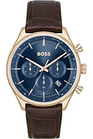 HUGO BOSS Chronograph Quarz Uhr für Herren Kollektion Gregor mit Braunes Lederarmband - 1514050