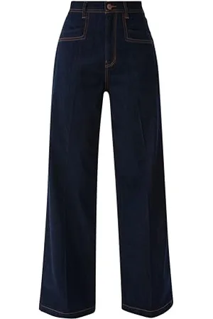 QS by s.Oliver Damen Jeans, Jeans Betsy Wide Leg, Dark Blue Denim, 34W / 36L EU