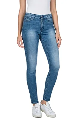 Replay Damen Jeans Luzien Skinny-Fit mit Comfort Stretch, (Blau), 25W / 28L