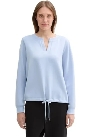 TOM TAILOR Damen Sweatshirt mit V-Ausschnitt, , XXXL
