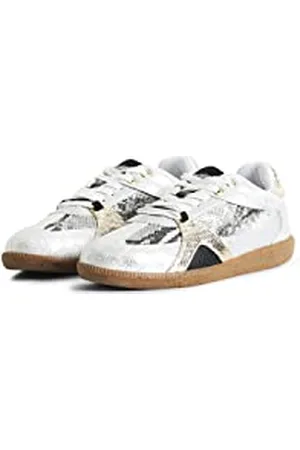 Desigual Damen Shoes_HERI_Snake 2004 Silver Sneaker, Black, 37 EU