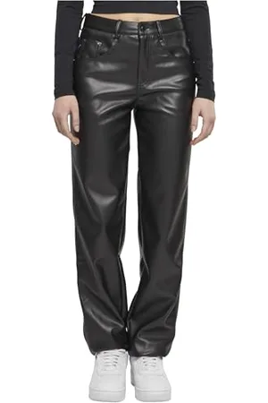 Urban classics Damen Tb6913-ladies Straight Leg Synthetic Leather Casual Pants, , 34 EU