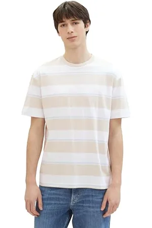TOM TAILOR Herren Basic T-Shirt mit Streifen, , XS