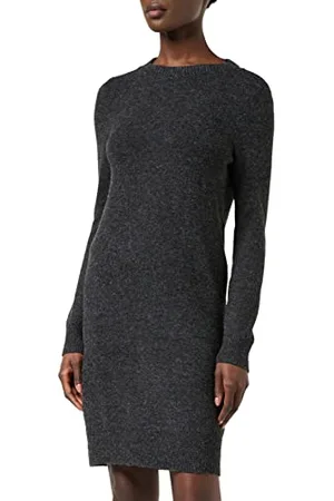 VERO MODA Mini Strickkleid Meliert Langarm Rundhals Regular Fit Kleid Kurz Basic Oberschenkellang VMDOFFY
