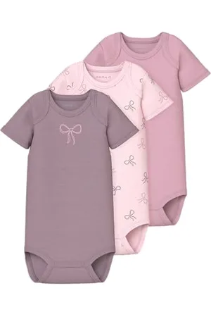 NAME IT Baby Damen Nbfbody 3P Ss Bow Noos, Numeric_80 (3er Pack)