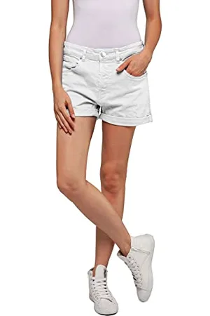 Replay Damen Jeans Shorts Anyta Baggy-Fit, (Weiß), 33W