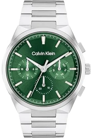 Calvin Klein Uhr mit DREI-Zeiger-Quarzwerk für Herren Kollektion DISTINGUISH mit Silbernes Edelstahlarmband - 25200441