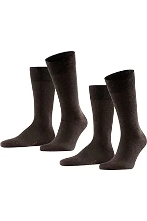 Falke Herren Socken Happy Double Pack M So Baumwolle einfarbig 2 Paar, , 43-46