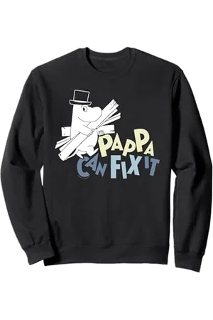 Moomin Pappa kann es reparieren, weiße Kontur Sweatshirt