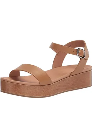 Amazon Damen Flache Sandale mit Zwei Bändern, , 43 EU