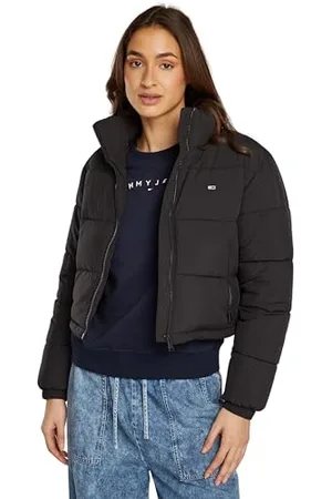 Tommy Hilfiger Damen Pufferjacke Cropped Essential Puffer Kurz, (Black), XL