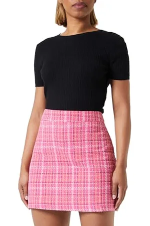 Trendyol Damen Kariert/Karo Mini Stift Gerade Rock Skirt, , 40 EU