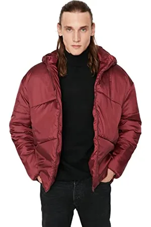 Trendyol Herren Oversize Puffer Plain Webstoff Winterjacke Coat, , m