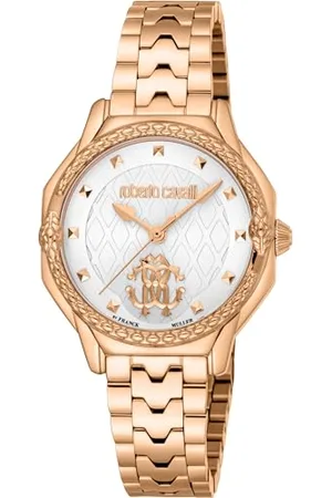 Roberto Cavalli Damen Analog Quarz Uhr mit Edelstahl Armband RV1L225M0061