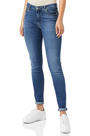 7 for all Mankind Damen Hw Skinny Jeans, Blau (Mid Blue Rl), 30W / 30L EU