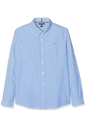 Tommy Hilfiger Jungen Boys Blue Stripe Shirt L/S Hemd, per Pack , One Size (Herstellergröße: 80)