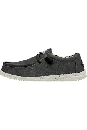 Hey dude HEYDUDE Wally Stretch Canvas Herren - Slip on Schuhe - Mokassin Stil, Black, 40