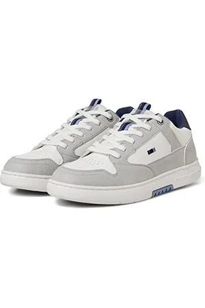 JACK & JONES Herren JFWHEATH PU NOOS Sneaker, Bright White/Detail:Block Vapor Blue, 45 EU