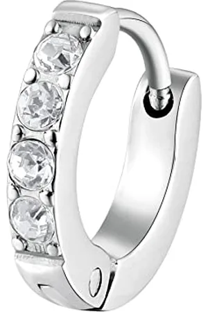 Brosway Chakra Einzelcreole für Damen aus 316L-Edelstahl mit Kristallen, Größe: 1,2 cm, BHKE036