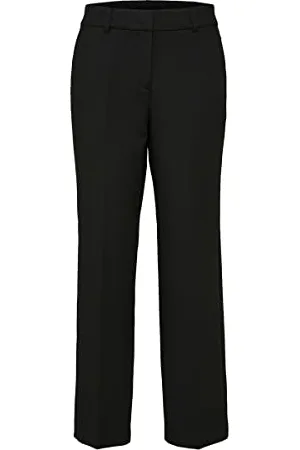 SELECTED Damen Slfrita Mw Wide Pant Black N Noos, , 34W / 32L
