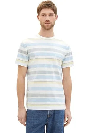TOM TAILOR Herren Basic T-Shirt mit Streifen, , XXL