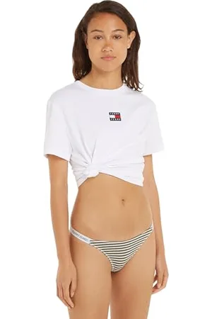 Tommy Hilfiger Damen String High Leg Thong Print Tanga, Mehrfarbig (Tj Skinny Stripe), XL