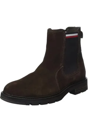 Tommy Hilfiger Herren Low Boot Stiefel Corpoarte Suede Chelsea Wildleder, Braun (Cocoa), 41