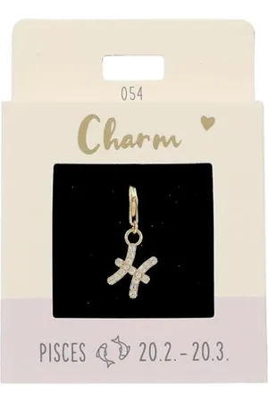 Depesche 11785-054 Charms Express yourself - Anhänger für Halsketten und Armband, Fische, vergoldet, als kleines Geschenk