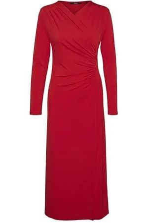 VERO MODA Damen VMRASMINE LS V-Neck 7/8 Dress JRS GA Jerseykleid, , XS