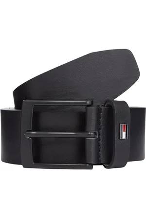 Tommy Hilfiger Herren Gürtel Adan 3,5 cm Ledergürtel, Schwarz (Black), 95 cm