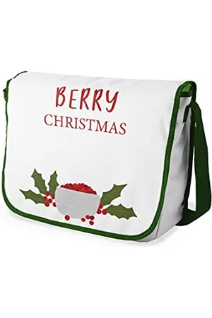Bonamaison Le Jardin du Lin Digital Bedruckte Messenger Schultaschen mit Khaki Riemen für Mädchen und Jungen, Zurück zur Schule, Kuriertaschen für Schüler, Umhängetaschen, Größe: 29x36 Cm