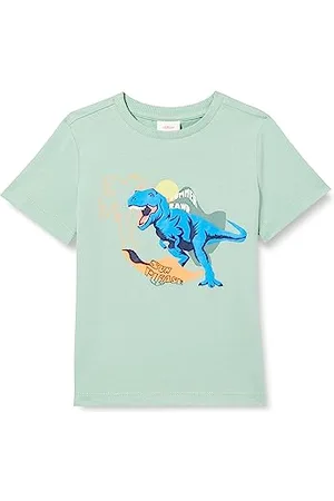 QS by s.Oliver Jungen T-Shirt Kurzarm, Blue Green, 104-110 EU