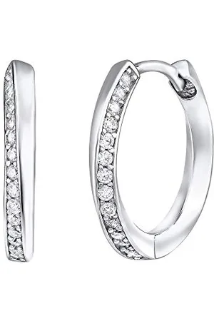 Silvego Damen Ohrringe aus 925 Sterling Silber Creolen ELEANOR mit Zirkonia