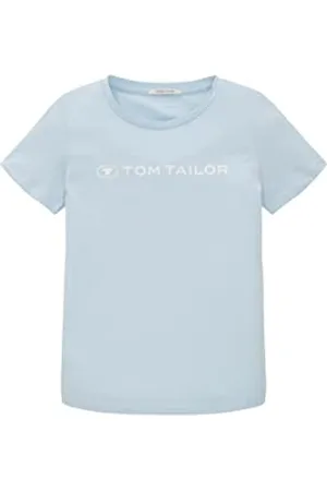 TOM TAILOR Mädchen 1038881 T-Shirt mit Schriftzug, 32264-new Breeze Blue, 104/110
